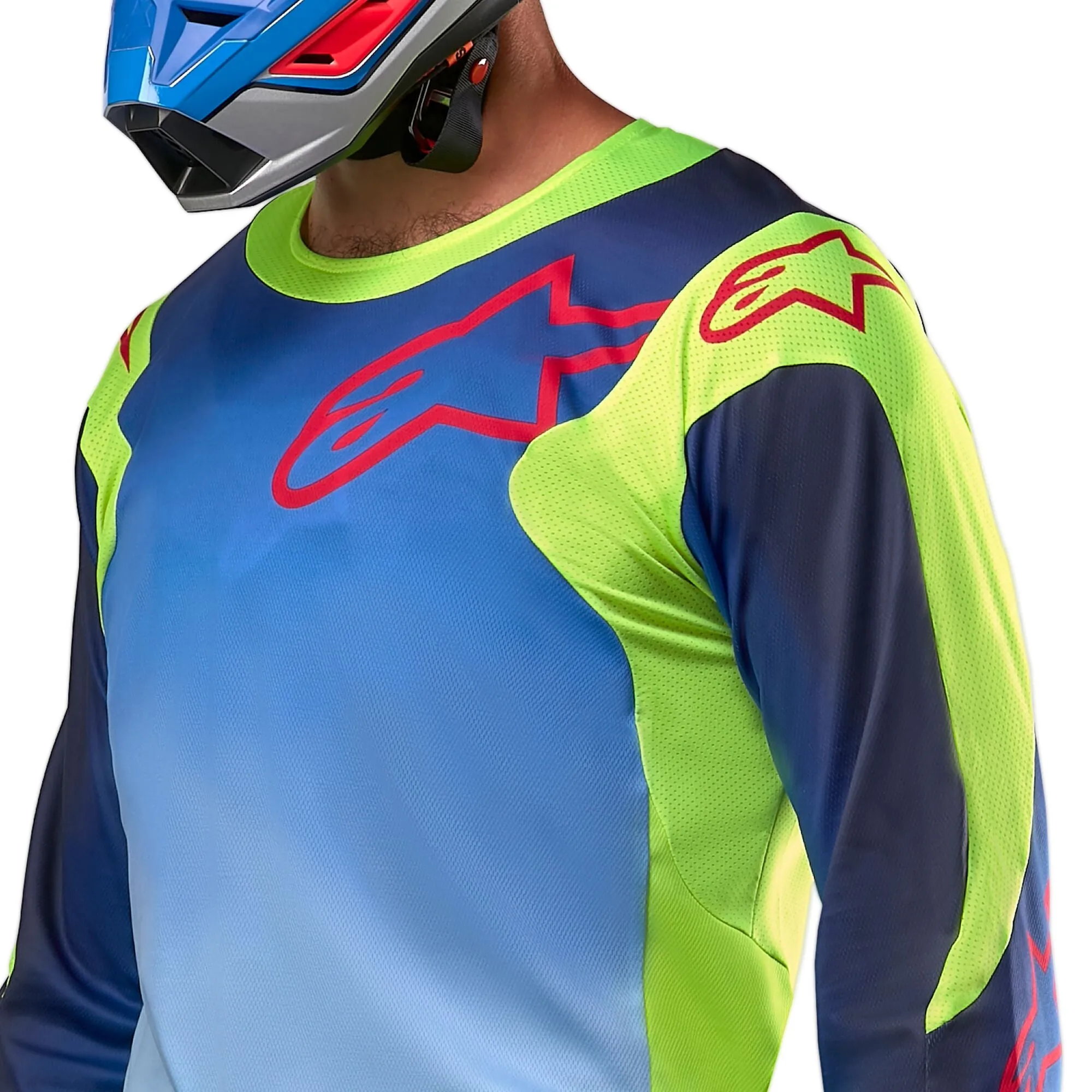 Alpinestars Racer Hoen Flo Yellow Blue Night Navy Jersey