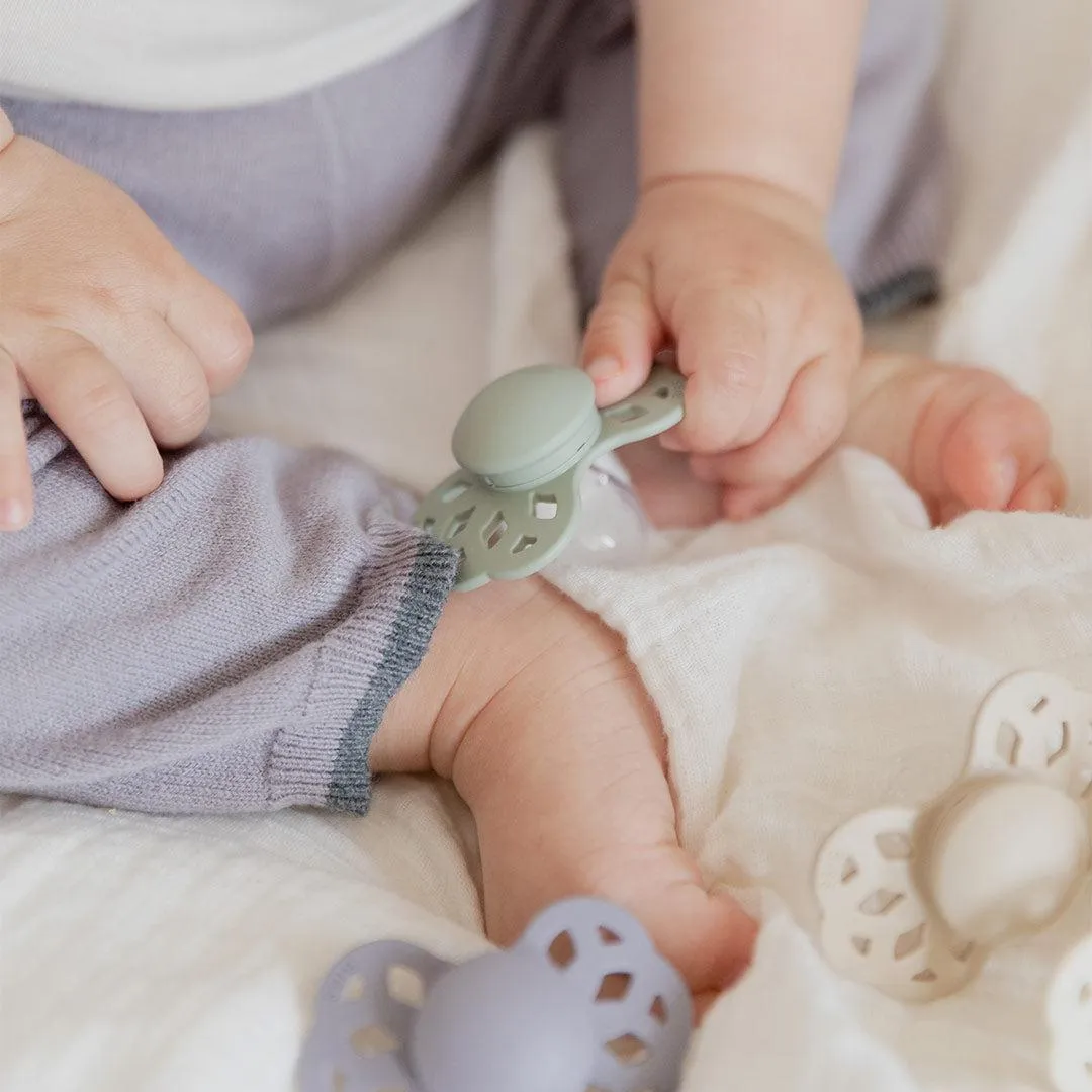 BIBS Infinity Anatomical Pacifier - 2 Pack - Ivory/Sage - Silicone