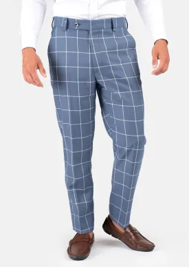 Blue Windowpane Pants