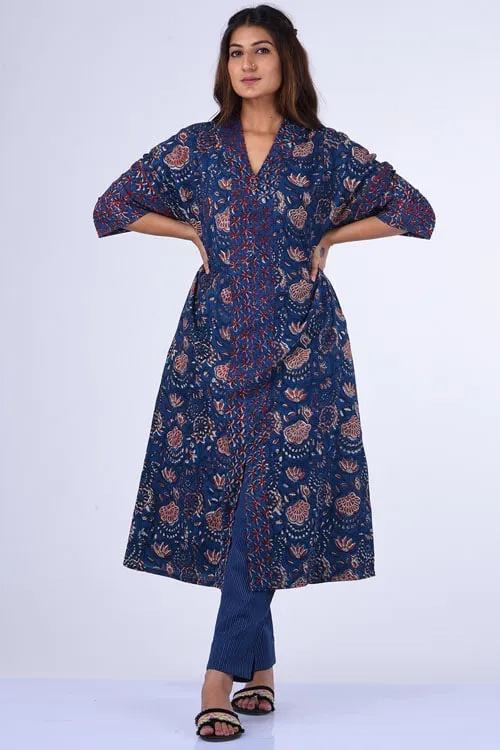 Dharan "Kaafsa Kurta " Indigo Block Printed Kurta