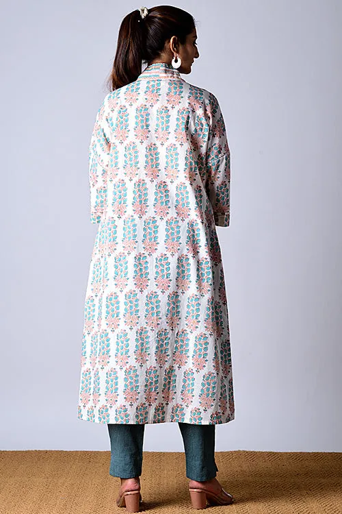 Dharan "Kaafsa Kurta" Jade Block Printed Kurta