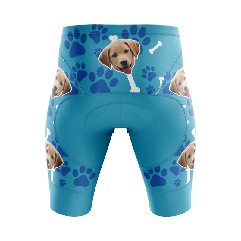 Dog Custom Face Bib & Shorts (Blue)