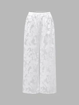 Jacquard Elastic Waist Pants