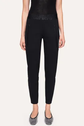 Jordi Seam Cropped Joggpants - Black