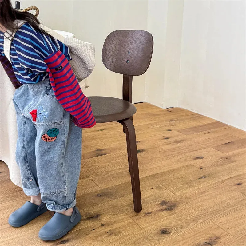 Kids Cartoon Patched Denim Pants