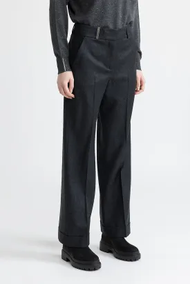 Lurex wool flannel classic trousers