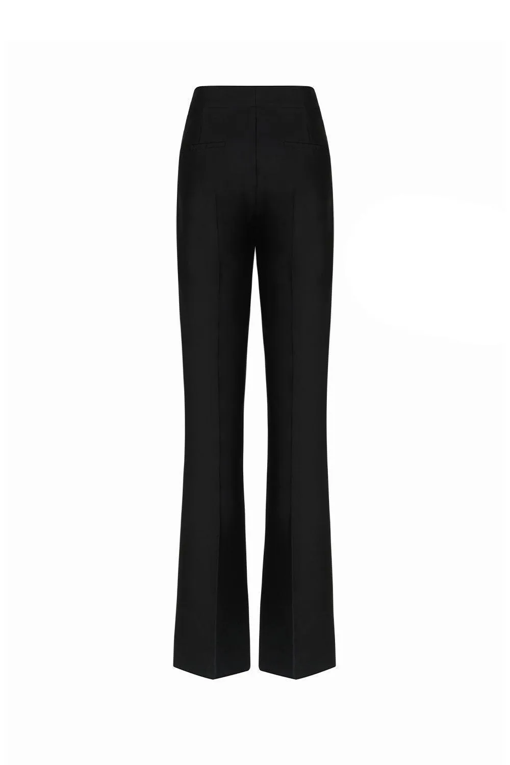 Martine Straight Ribbed Crepe Floor Length Pants