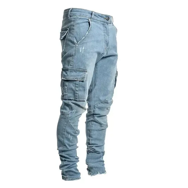 Men's Stylish Utility Denim Pants