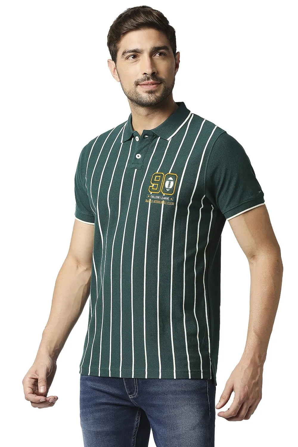 Muscle Fit Polo Stripe T-shirt