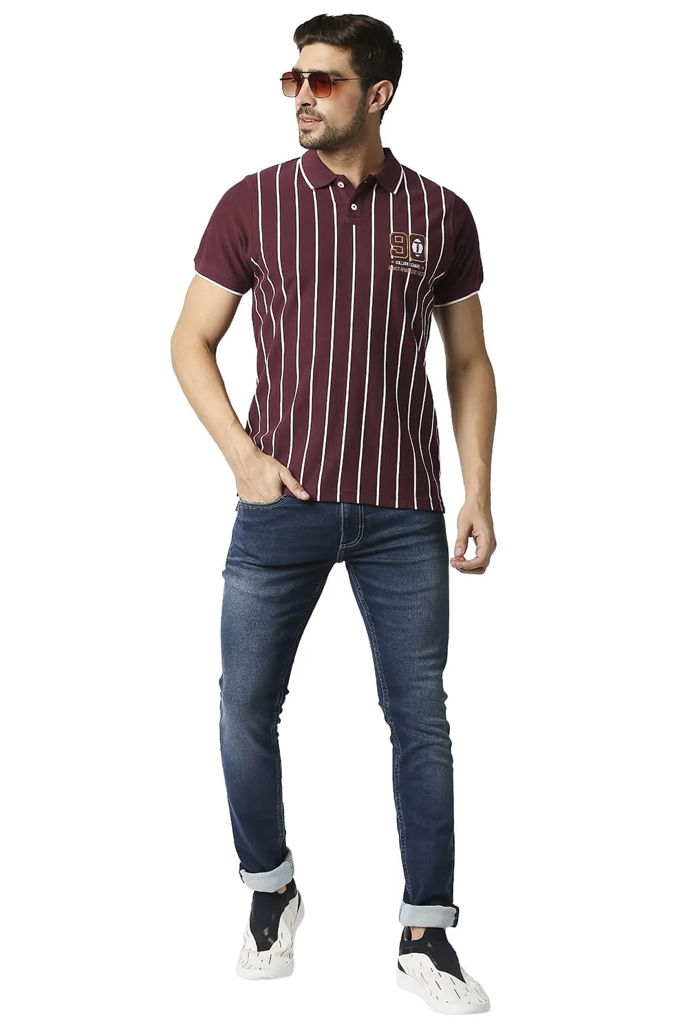 Muscle Fit Polo Stripe T-shirt