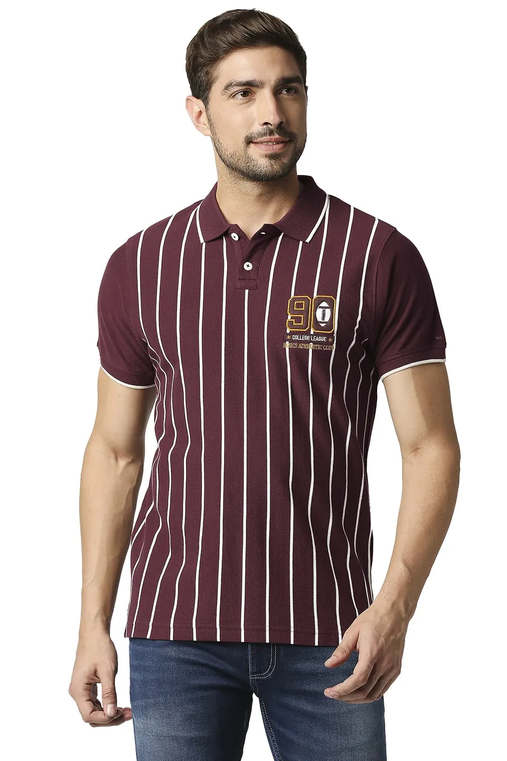 Muscle Fit Polo Stripe T-shirt