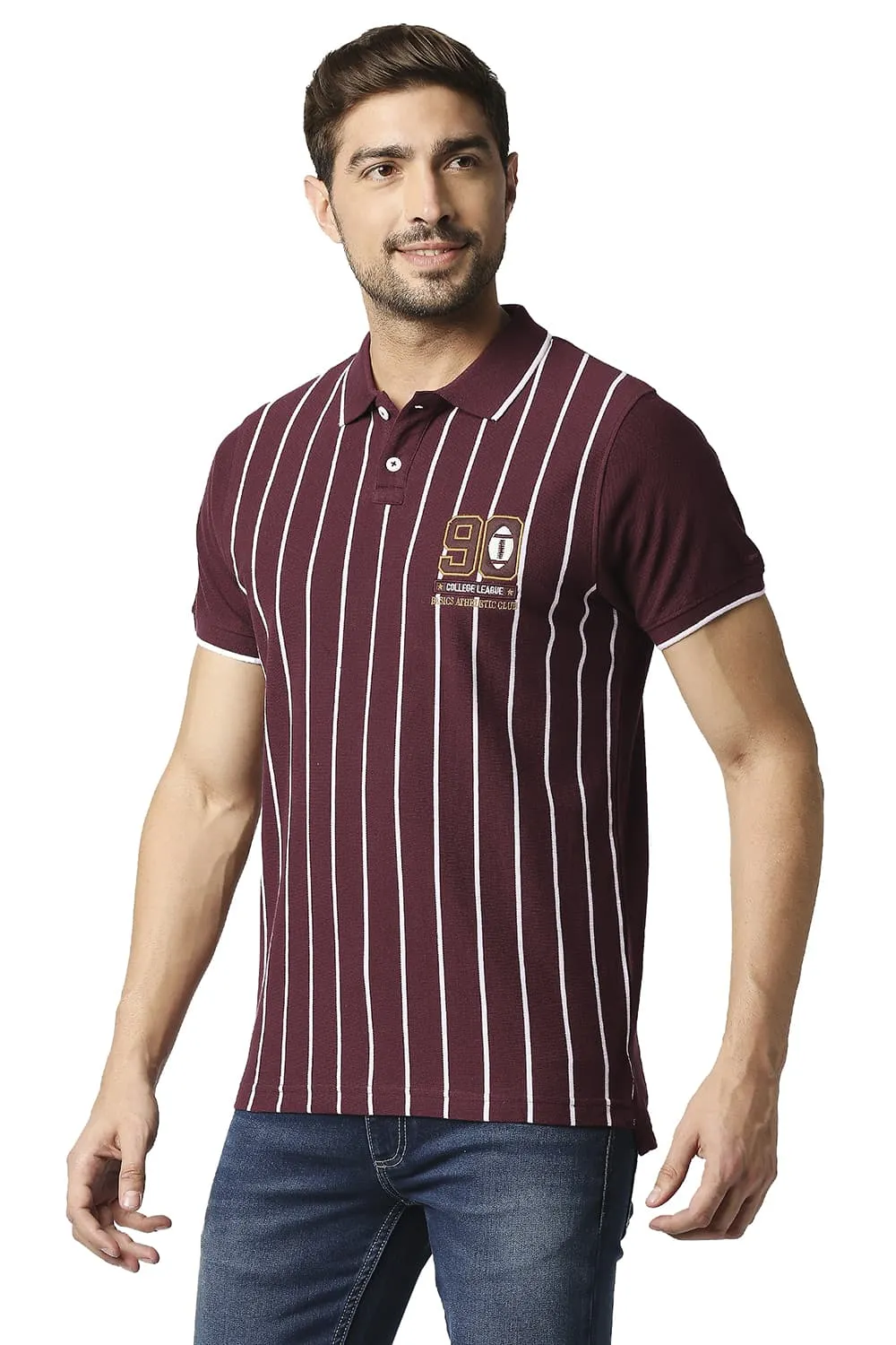 Muscle Fit Polo Stripe T-shirt