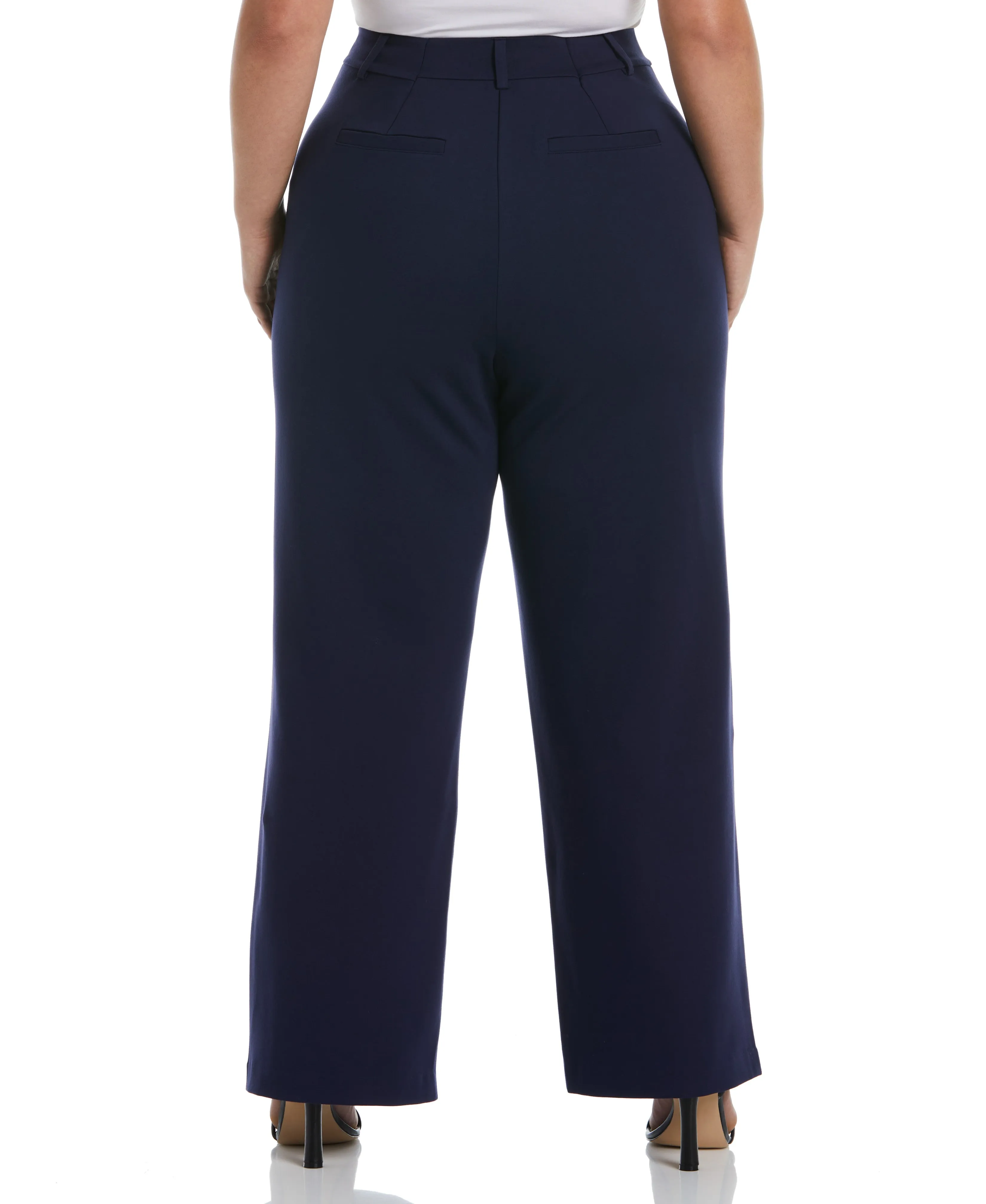 Plus Size Wide Leg Ponte Trouser