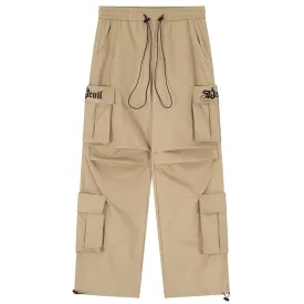 PopFlying Baggy Utility Cargo Pants Solid Color