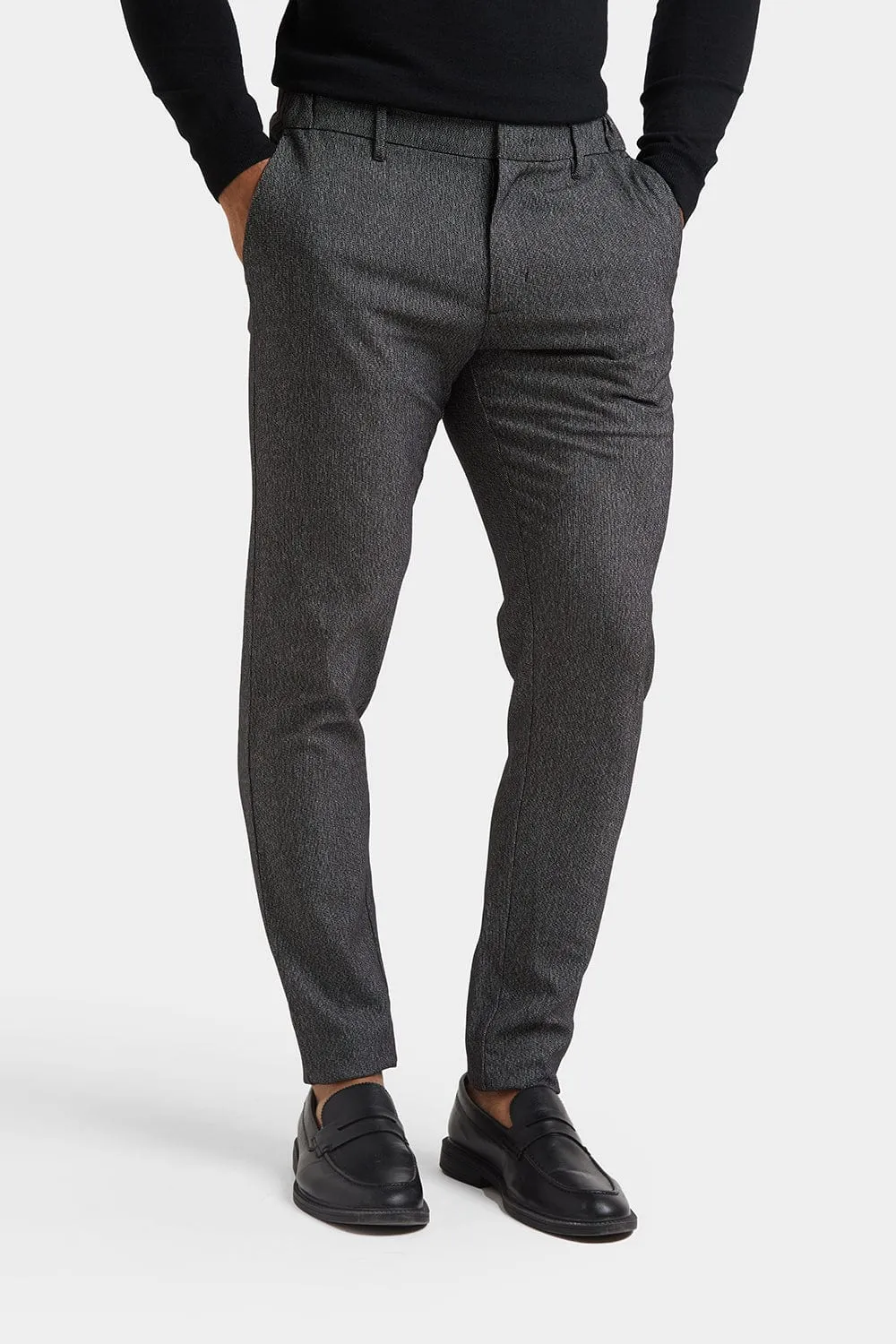 Semi Plain Trousers in Black/Grey