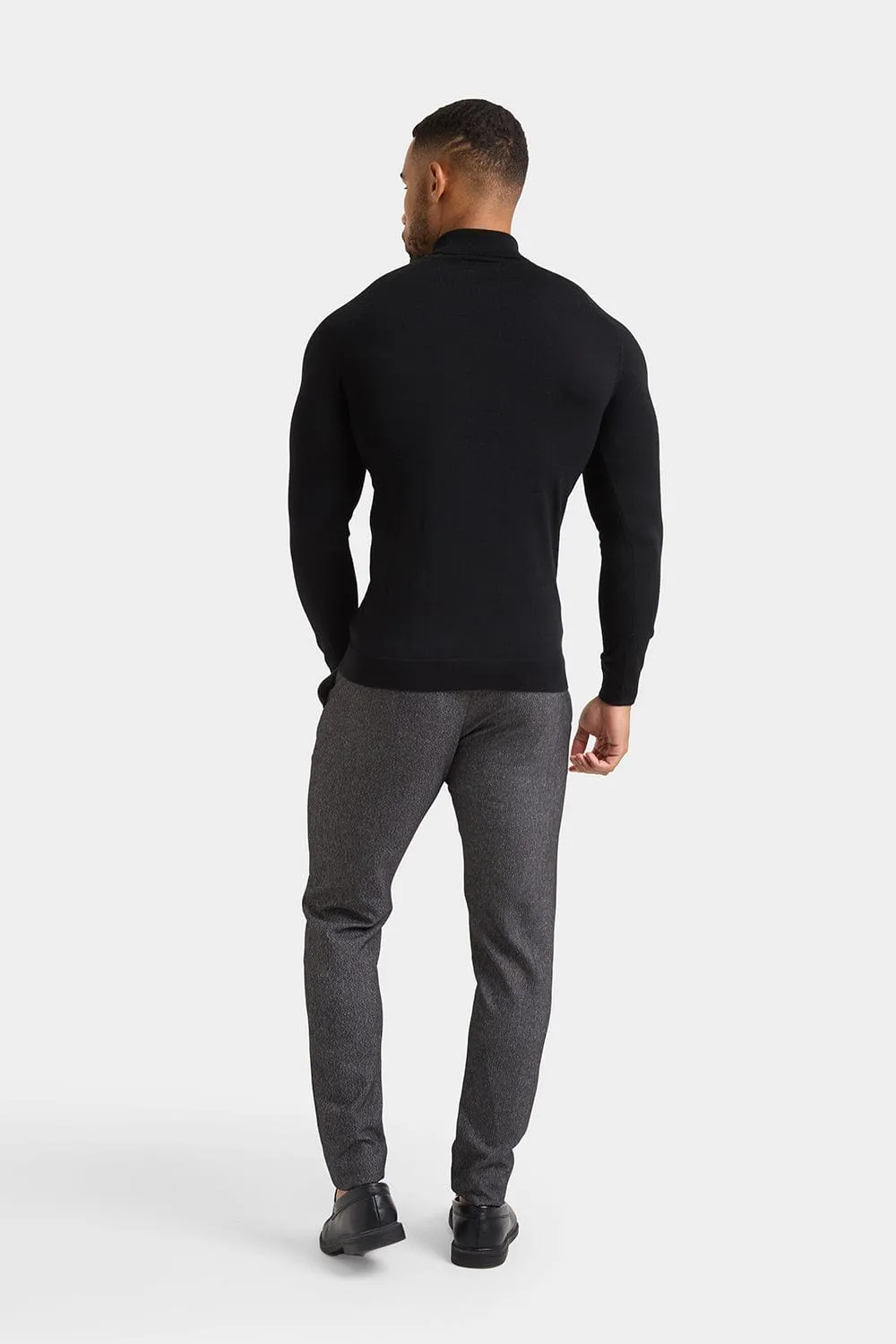 Semi Plain Trousers in Black/Grey