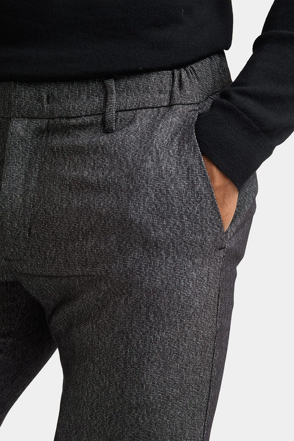 Semi Plain Trousers in Black/Grey