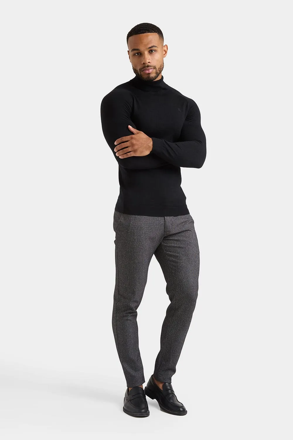 Semi Plain Trousers in Black/Grey