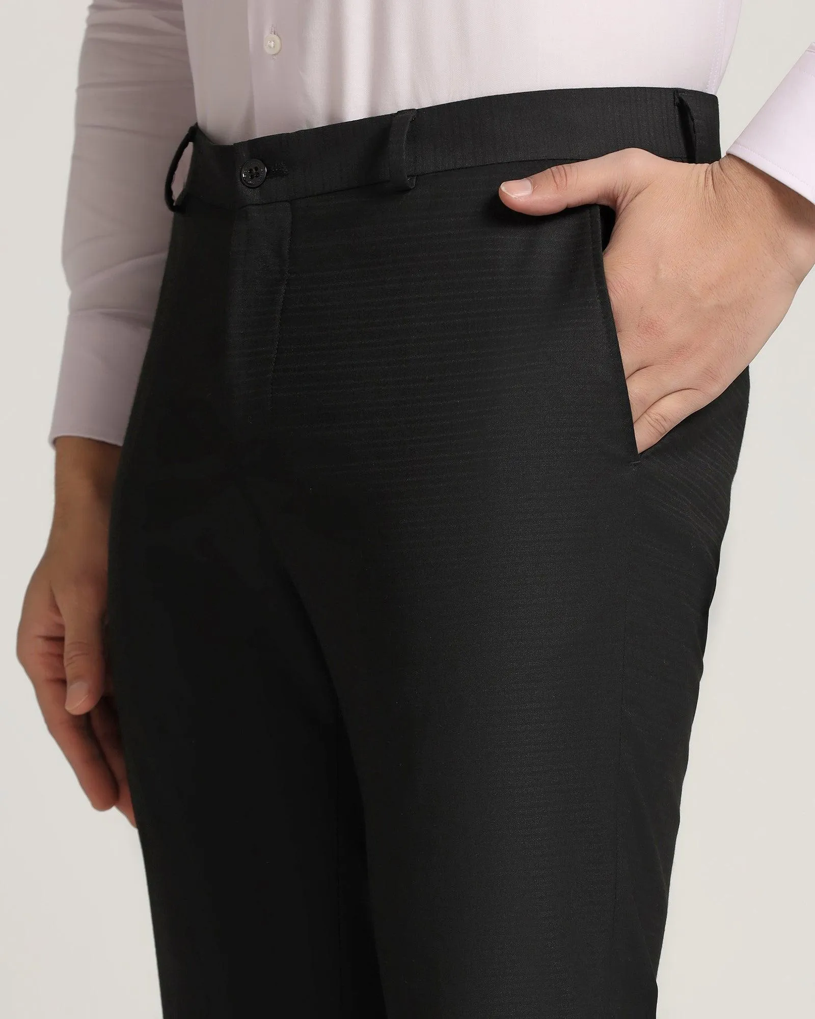 Slim Fit B-91 Formal Black Stripe Trouser - Tufit