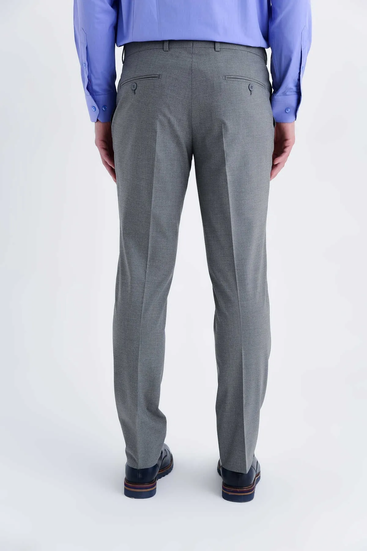 Slim Fit Gray Side Pocket Low Waist Dress Pants