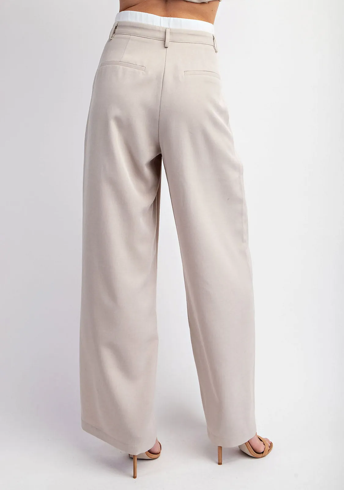 Tailored Long Pants With Contrast Elastic