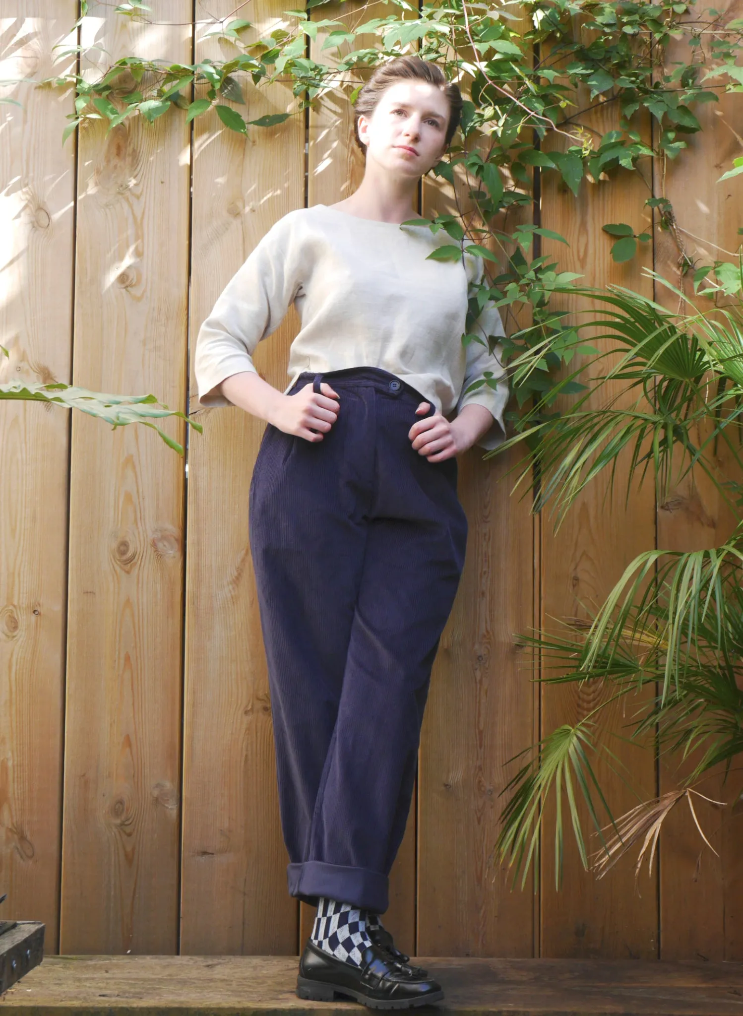 Thelma Trousers - Navy Corduroy