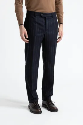 Unlined pinstripe wool classic trousers