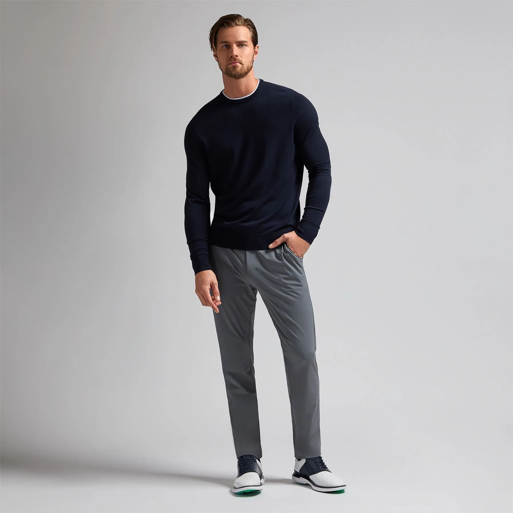 Warp Knit Straight Leg Pants Charcoal - AW24