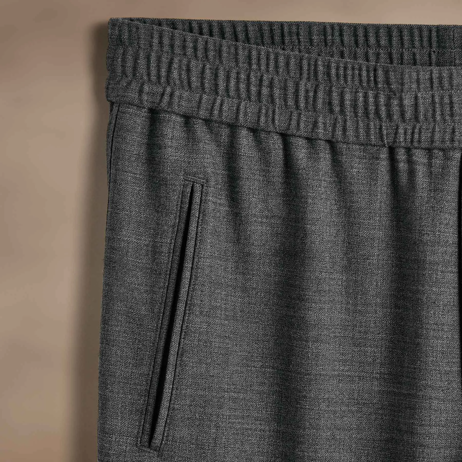 Wool Blend Trouser - Heather Charcoal