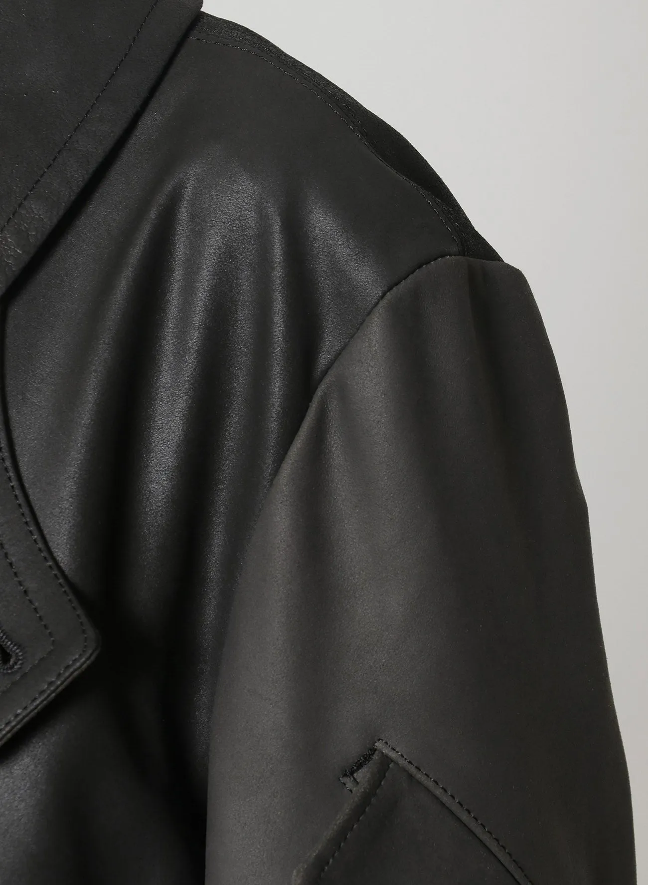 [Y's-Black Name]2 COLORS LEATHER DOUBLE FRONT BLOUSON