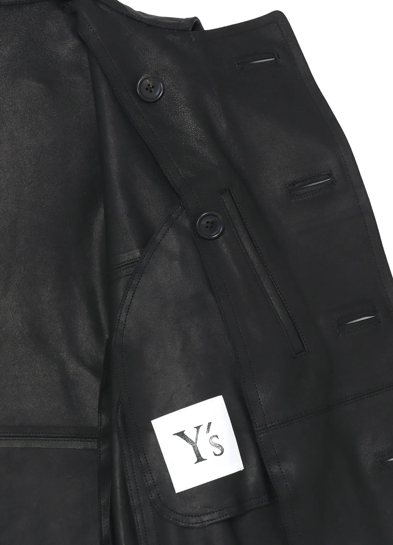 [Y's-Black Name]2 COLORS LEATHER DOUBLE FRONT BLOUSON