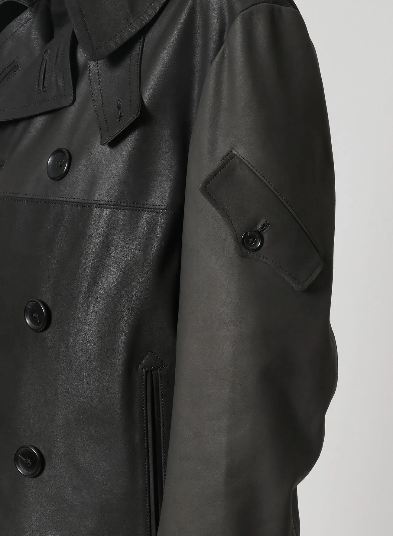 [Y's-Black Name]2 COLORS LEATHER DOUBLE FRONT BLOUSON