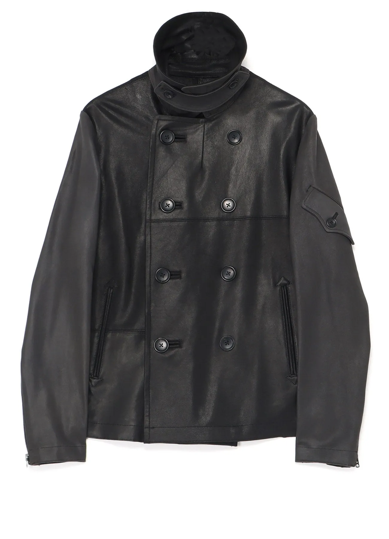 [Y's-Black Name]2 COLORS LEATHER DOUBLE FRONT BLOUSON